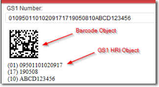 GS1 Data Matrix HRI object