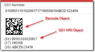 GS1 Data Matrix HRI object GS1 Data Matrix HRI object