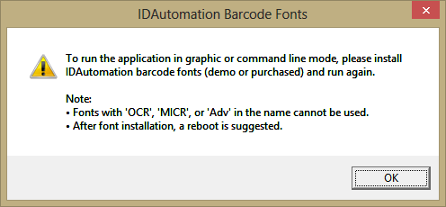 Compatible with IDAutomation barcode fonts only.