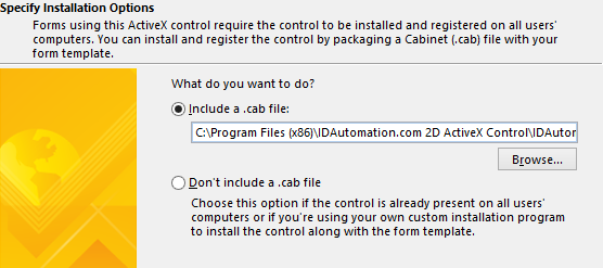 Cab files are included in the program files folder.