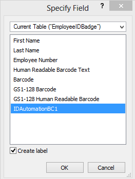 Insert Barcode Field