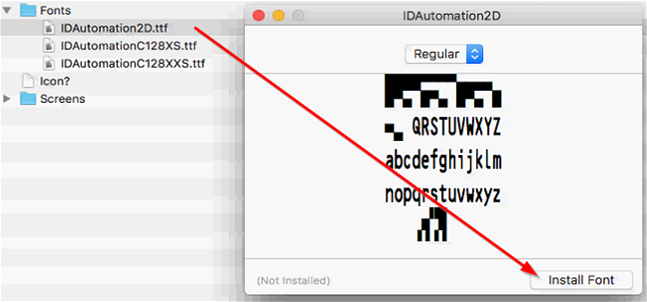 Mac font dialog installation