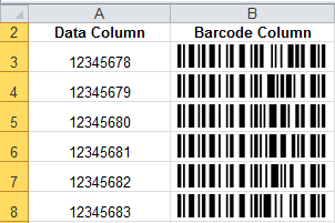 Click on the other cells that are to contain barcodes and choose Paste, then return to the original copied cell and hit Enter.