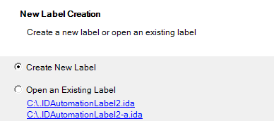 Create new label