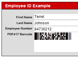 PDF417 Badge Example