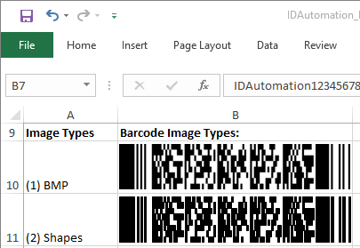 PDF417 Native Excel Barcode Generator