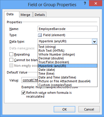 Select Data Type