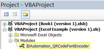 VBA will appear in the modules folder