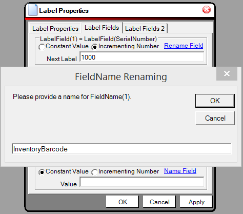 Creating Constants and Serial Number Labels