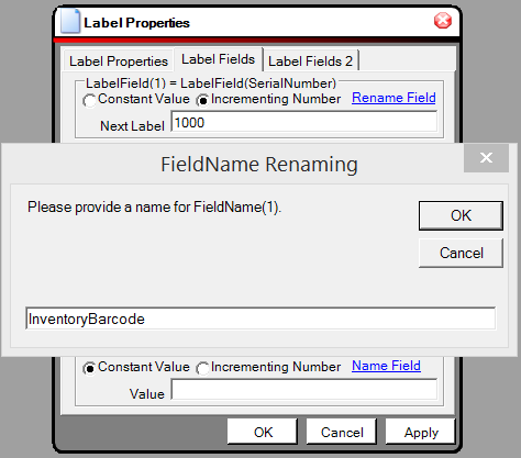 Creating constants and serial number labels