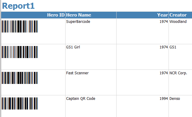 SSRS Report Preview with Native Barcode