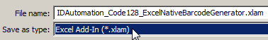 Saving the Excel Add-in.