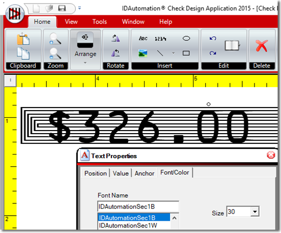 IDAutomation Check Design Application