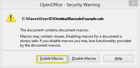 Enable Macros