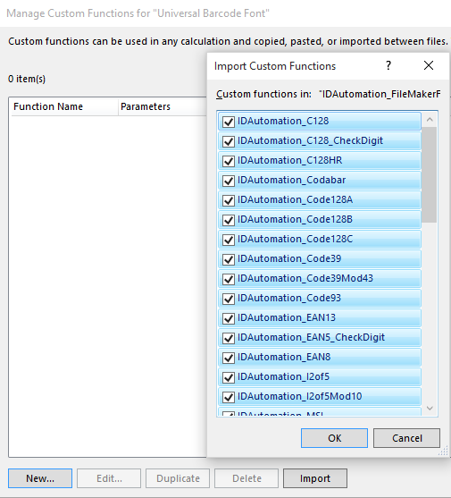 Importing barcode custom functions.