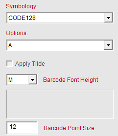 set parameters for the barcode