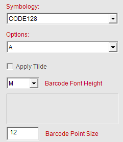 Set parameters for the barcode