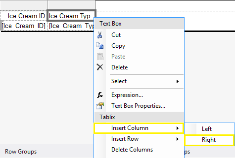 Insert a Column for the Barcode Field in the SSRS Report.