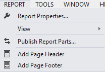 Select Report - Report Properties - Code