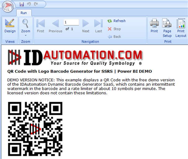Power BI SSRS QR Code with Logo Preview Power BI SSRS QR Code with Logo Preview