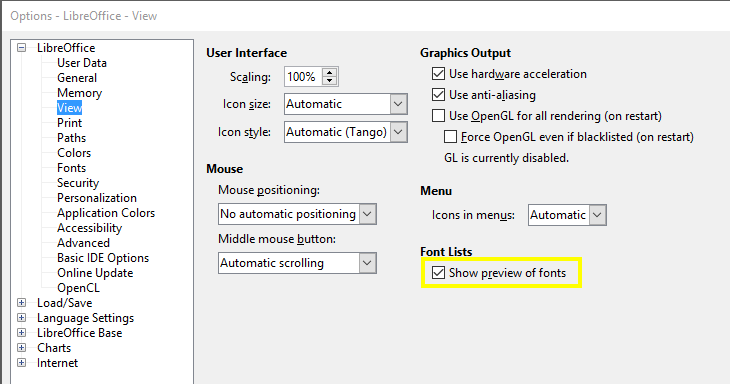 Prepare Calc, Base or Writer for use with barcode fonts.