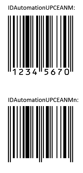 UPC human readable vs non human readable