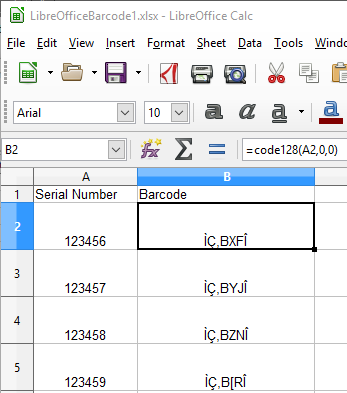 Encoded Data Saved in Calc File