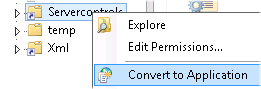 The Virtual Directory converted to an application