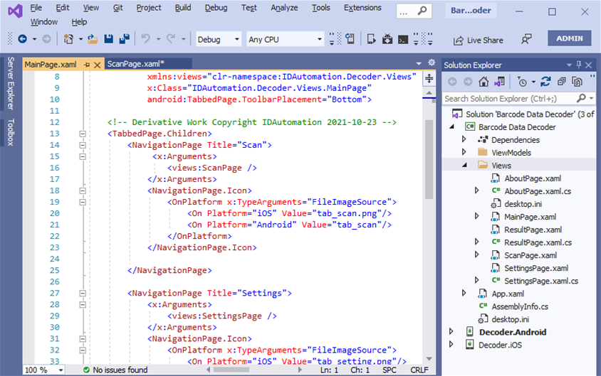 Barcode Scanner C# Visual Studio Xamarin Source Barcode Scanner C# Visual Studio Xamarin Source