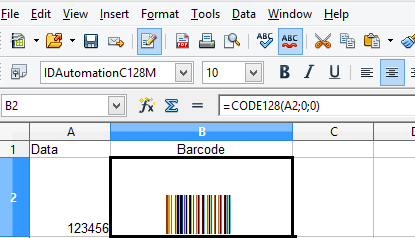 Center the barcode and widen the column.