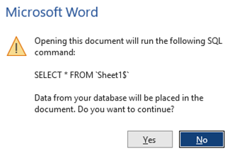 Choose YES when asked to run the SQL command. 