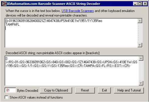 Barcode Scanner ASCII String Decoder 2019 full