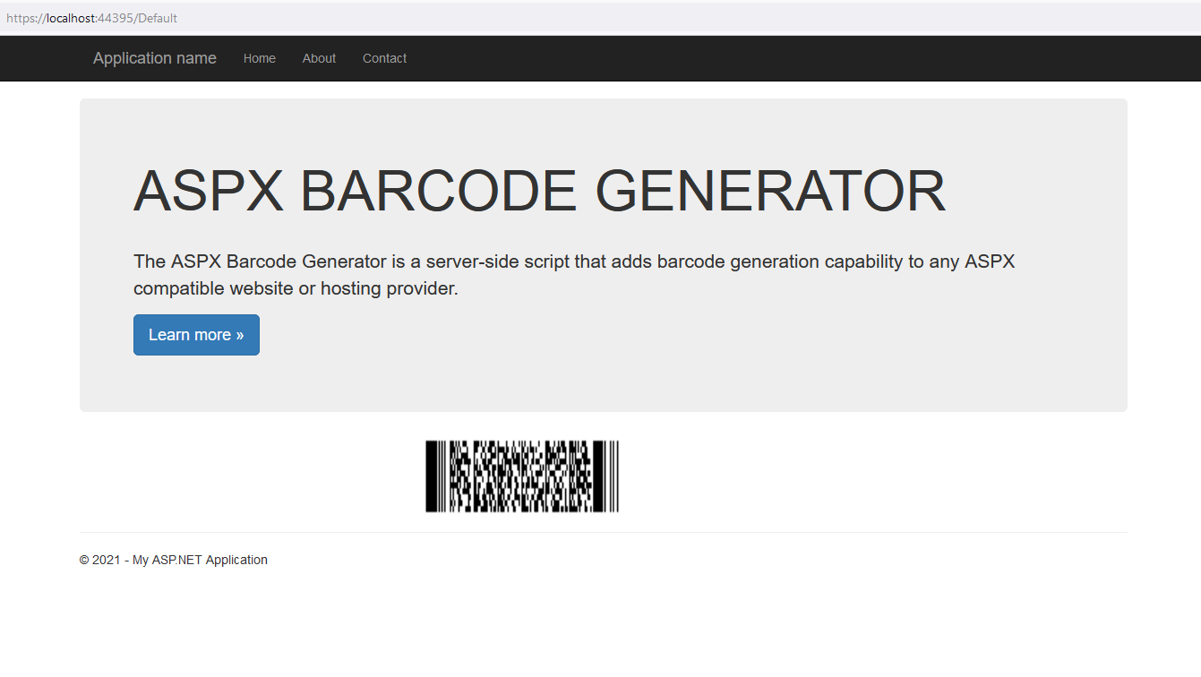 PDF417 Barcode in ASPX environment.