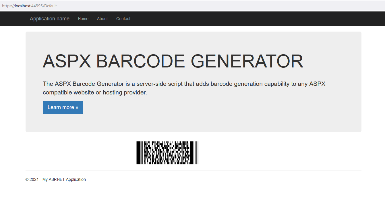 PDF417 barcode in an ASPX environment. PDF417 Barcode in an ASPX environment.