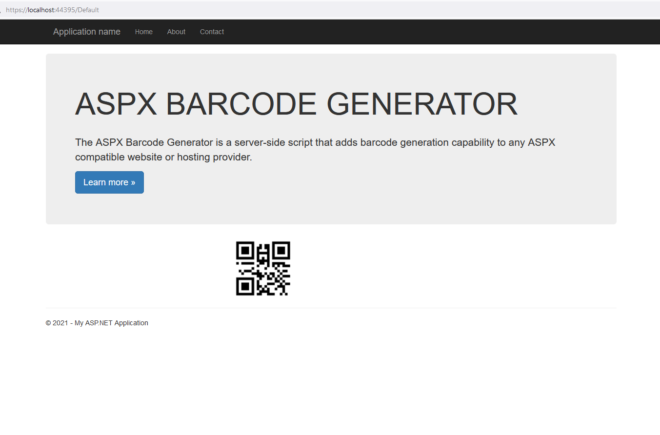 QR Code barcode in an ASPX environment. QR Code Barcode in an ASPX environment.