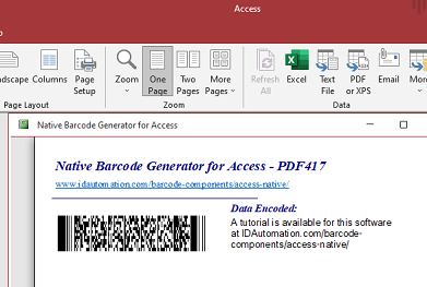 Windows 8 Access PDF417 Barcode Generator full