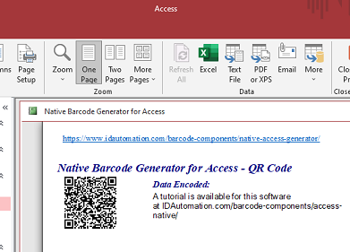 Windows 8 Access QR Code Barcode Generator full