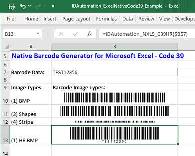 Code 39 barcode image in Microsoft Excel. Code 39 barcode image in Microsoft Excel.