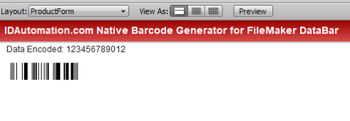 GS1 DataBar barcode in a FileMaker environment.