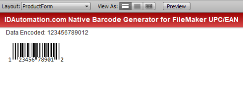 UPC/EAN barcode in a FileMaker environment.