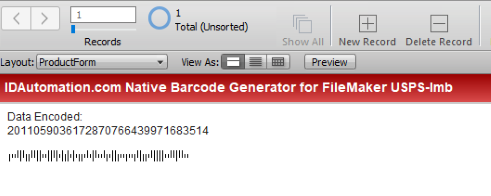 USPS Intelligent Mail barcode in a FileMaker environment.