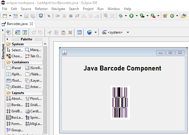 2D GS1 DataBar barcode image in a Java environment.