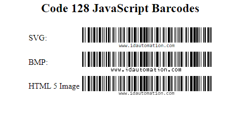 Code 128 in a JavaScript environment.