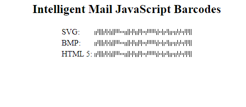 Intelligent Mail barcode in a JavaScript environment.