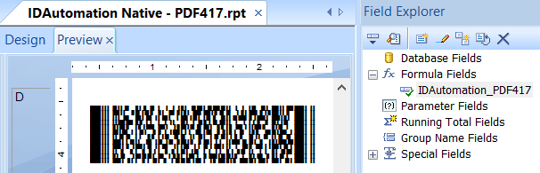 PDF417 in a Crystal Reports report