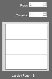 Select the Number of Rows and Columns for the Label Sheet and Click OK.