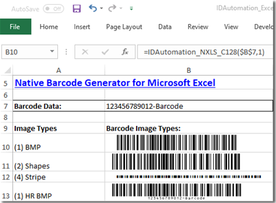 Excel Linear Barcode Generator screenshot