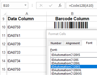 Code 128 Fonts IDAutomation