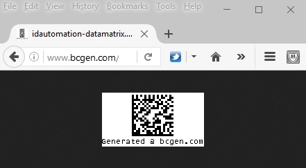 ASPX Data Matrix Barcode Script screenshot