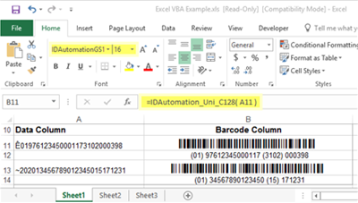GS1-128 Barcode Font Suite software